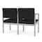 Lesro Black Seat, 2 Seat Sofa, 43.5 W 24.5 L 32 H, Linette Vinyl Seat, Lenox Steel Series LS2101 - alternate 3